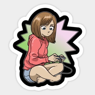 Anime Girl Gamer Videogames Kawaii Otaku Sticker